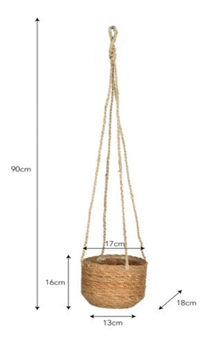 Alta Gracia Deco Natural Fiber Planter for Hanging or Supporting - Small 1