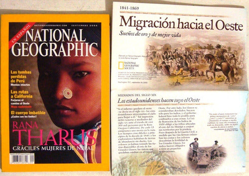 National Geographic Mapa Nat Geo Migracion Oeste Eeuu Cowboys Exploradores 2000 1