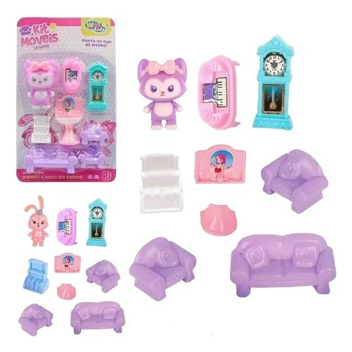 Kit Casinha Infantil Dos Ursinhos Com Sofa Relogio E Mesa 0