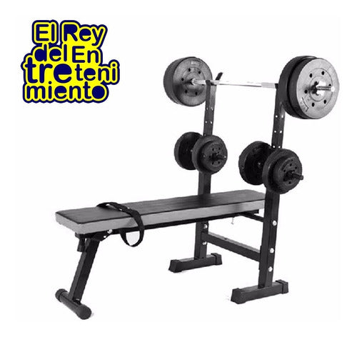 Expert Flat Folding Chest Bank for Weights and Abdominal Bar - El Rey 7