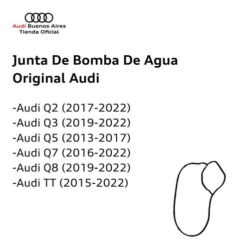 Water Pump Gasket Audi TT 2015 to 2021 2