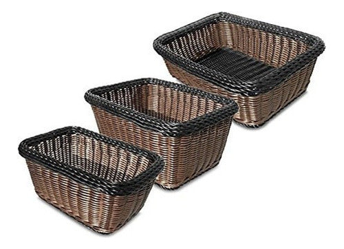 Colorbasket Color Basket 02416 (Set of 3 Baskets) Handcrafted Fabric in Brown 0