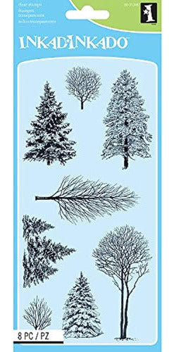 Inkadinkado Trees Unmounted Clear Rubber Stamp Set Para Tarj 0