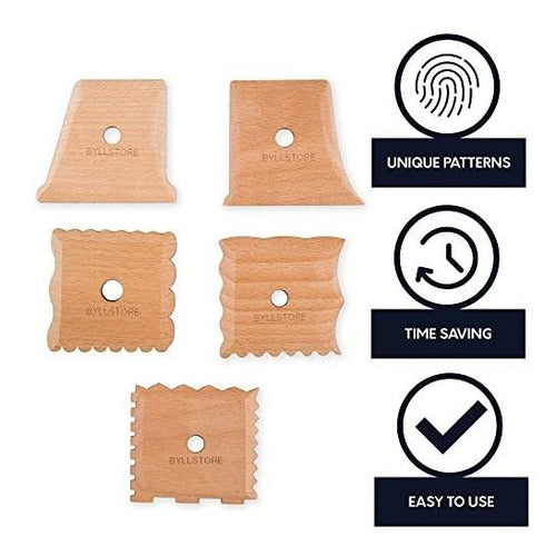 Byllstore Pottery Foot Shaper Tools & Texture Ribs | 2-Pack 4