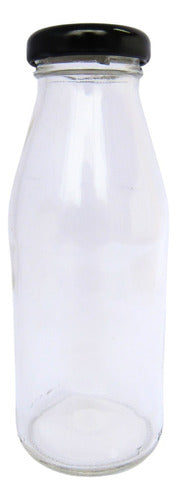 TODO BRILLANTE Glass Bottle 250cc with Black Lid - Pack of 100 Units 0