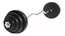 Solid EZ Bar with Threaded Collars + 10 Kg Cast Iron Discs 30mm 0