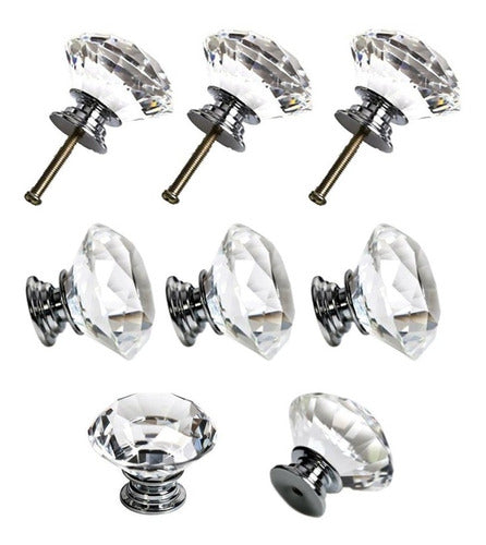 Sumnacon 8 Pcs 1.2 Inch Clear Crystal Glass Door Knobs 1