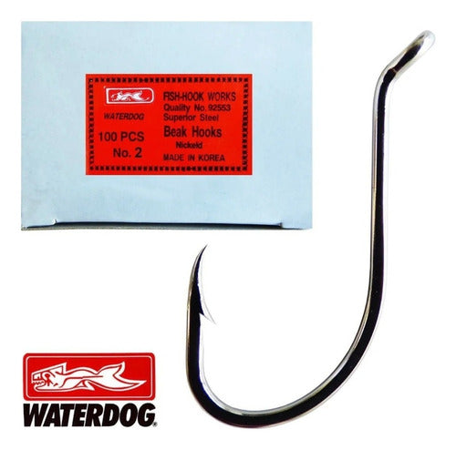 Waterdog Fishing Hooks for Boga Carp 92553-2 x 100 Nickel Plated 2.2cm 1