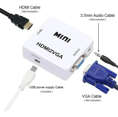 MINI HDMI to VGA Active Adapter with Audio 2