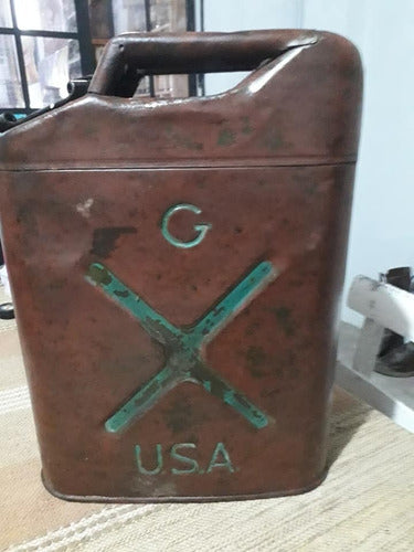 Antiguo Bidón De Combustible Made In Usa 1