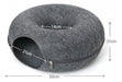 Everest.uy Oval Felt Cat Bed with Zipper 50 cm 3