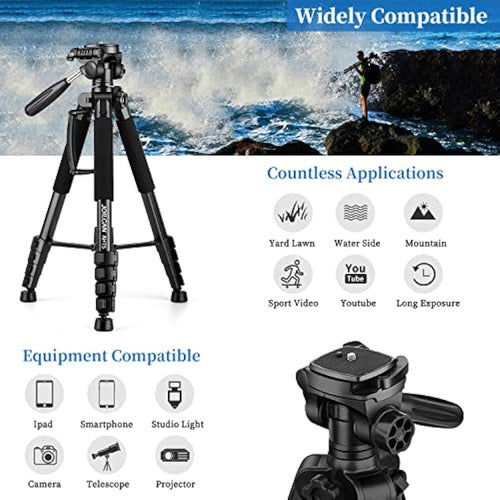 Professional 74-Inch Camera Tripod for Photography and Video 3