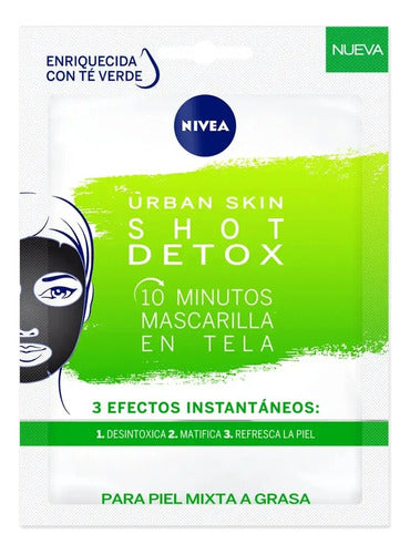 Nivea Urban Skin Shot Detox Facial Mask - 1 Unit - Mascarilla Facial Nivea Urban Skin Shot Detox X 1 U