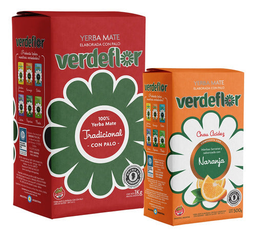 Verdeflor Yerba Mate Blend Tradicional 1kg + Naranja 500g 0