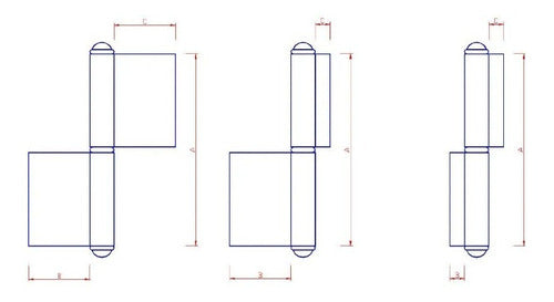 Fumaca Bisagra Ficha Soldar Reforzada 60 X 33 X 2.5 Bolsa 25 U Tuyu 1