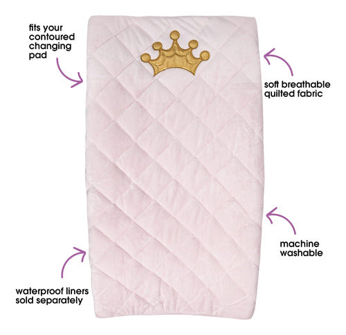 Boppy Pink Royal Princess Changing Pad Cover 3