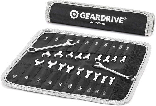 GEARDRIVE 20 Mini Wrenches Set Mm And Inches 0