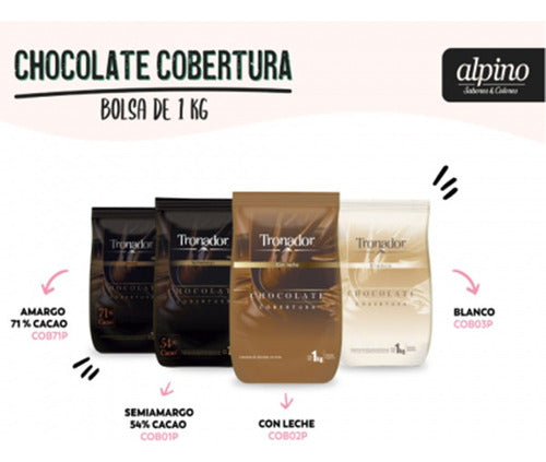 Tronador Chocolate Cobertura Con Leche En Pins X 1kg 2