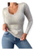 Basic Long Sleeve T-shirt with Lace Detail on V-neck 23
