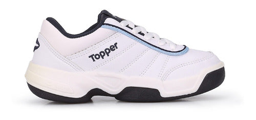 Topper Tie Break II Kids Sneakers in White and Blue | Dexter 0