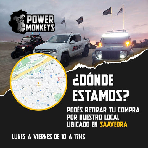 POWER MONKEYS 4 Square Flood Lights 48W Auto Moto 4x4 UTV Cuatri 4