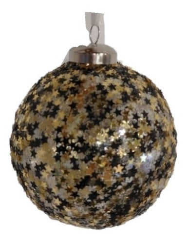 Christmas Ornament Glass Ball with Little Stars 8cm Decoration Xmas 0