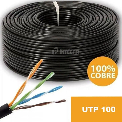 Cable Utp 5e Bobina Cobre 100 Mts Exterior Red Balun Camara 1