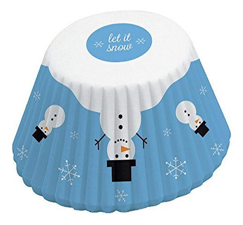 Fox Run Snowman Tazas Desechables Para Hornear, 3 X 3 X 1.5 0