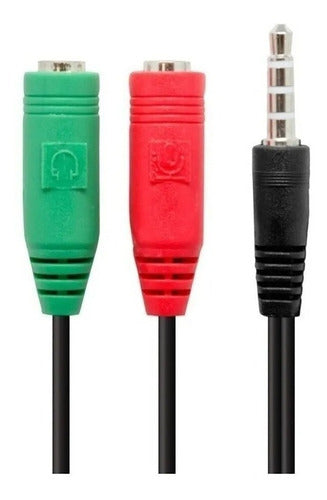 Cable Adaptador Miniplug 3.5 Auricular Microfono P/ Ps4 Xbox 2