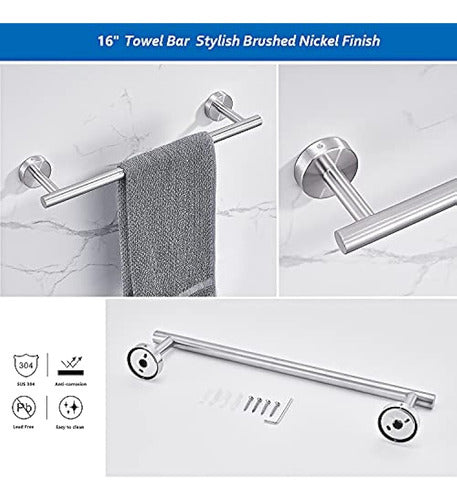 Favor Move 6-Piece Bathroom Accessory Set, Towel Bar 1