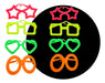 Fluorescent Glasses X12 Units Neon Carioca Costume Party Supplies 0