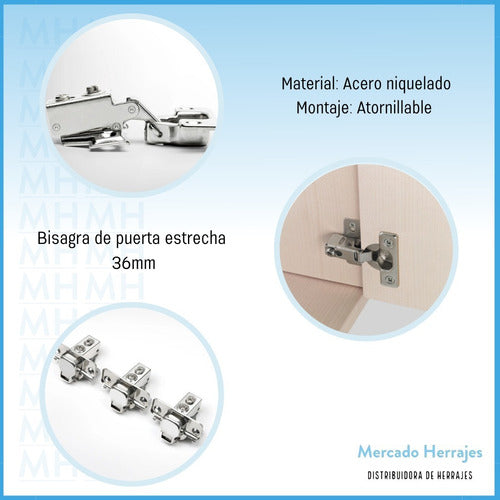 BRZ Bisagra Cazoleta Mini Brazo Corto 35 Mm Puerta Mueble Hogar 1