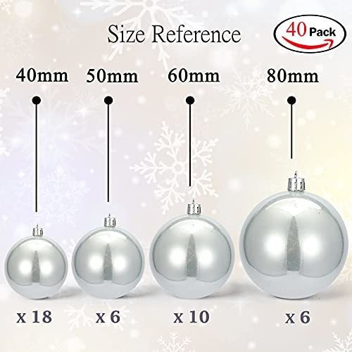 40 Christmas Tree Ornaments AMS 4 Sizes - Pearl Gray 1