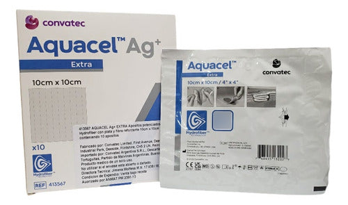 Apósito Parche Aquacel® Ag Extra 10x10cm Convatec X Unidad 2