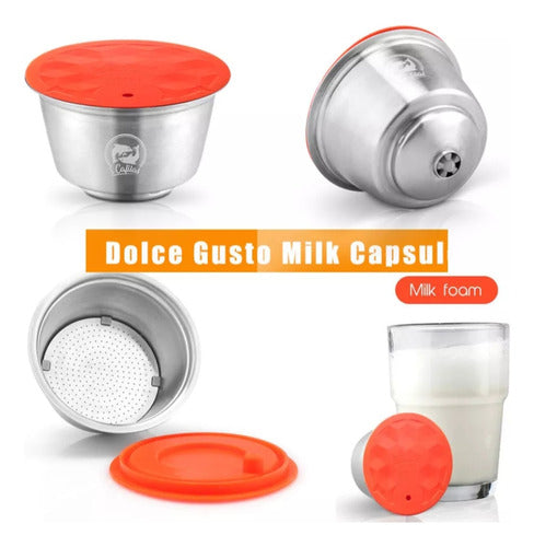 iCafilas Cápsula De Leche Recargable Reutilizable Para Dolce Gusto 6