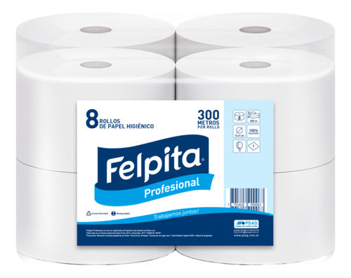 Papel Higiénico Felpita Profesional 8x300 Metros Buje Fino 0