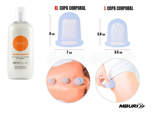 Silicone Body Cupping Kit + Body Massage Oil Cellulite Treatment 2