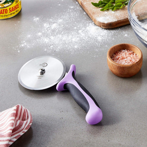 Pizza Cutter Con Mango Violeta, Rueda De 4 Pulgadas 5