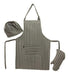 Striped Gabardine Kitchen Apron with Chef Hat and Oven Mitt 4