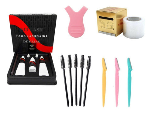 Kit Completo Laminado De Cejas Lash Film Perfilador Cepillos 0