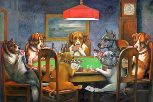 Perros Jugando Al Poker - Pets - 45x30 Cm Print 1