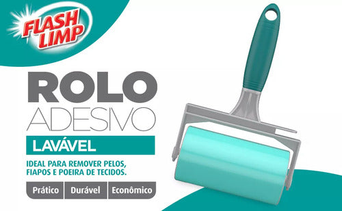 Kit 6 Rolo Adesivo Lavavel Flashlimp Tira Pelo Fiapo Atacado 6