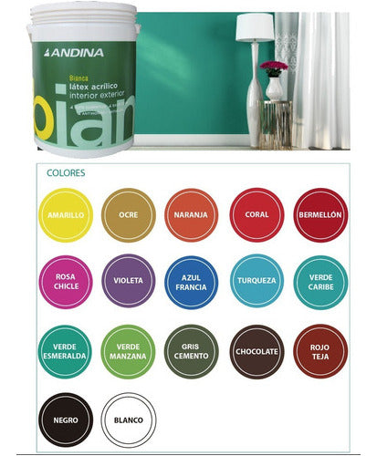 Interior/Exterior Latex Paint Andina Bianca 4L 68