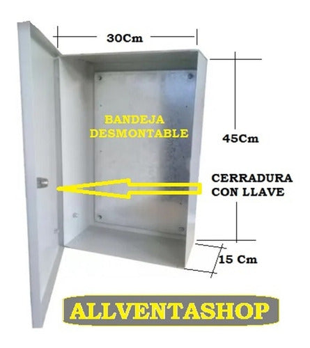 Standard Metal IP40 Cabinet with Removable Tray 300 x 450 x 150 0