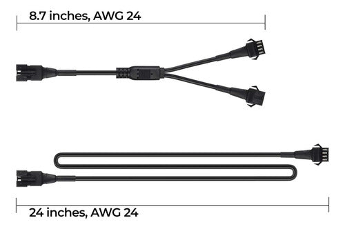 4 Cables Prolongadores Y 3 Divisores 2 Vías Para Leds Rgb 4