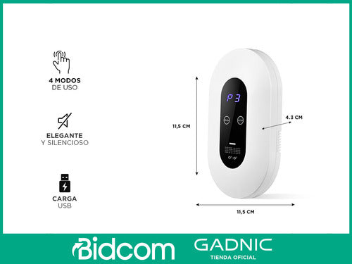 Portable Gadnic Air Ozonizer with LED Display USB 6