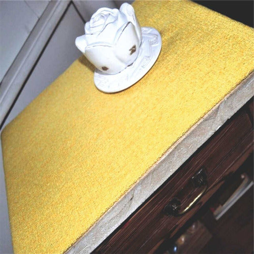 Decorative Chenille Table Runner 0.40x2.00 Yellow Classic - Camino Mesa Decorativo Chenille 0,40X2,00 Color Amarillo Cla