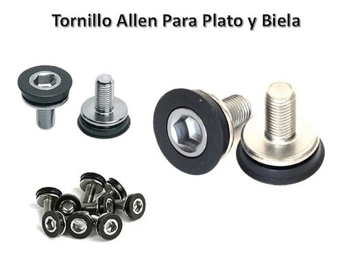 Pernos Tornillos Para Biela Y Plato Bicicleta M8x15mm Juego 1