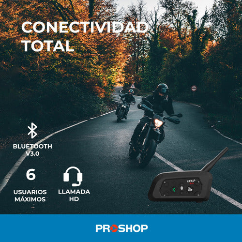 Intercom V6 Bluetooth 1200mts Moto Casco Manos Libre Modelo Nuevo 1