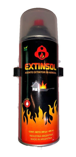 Kitchen Fire Extinguisher Aerosol Class K Home Use Set of 2 Units with Plastic Hanger - Extinsol 1